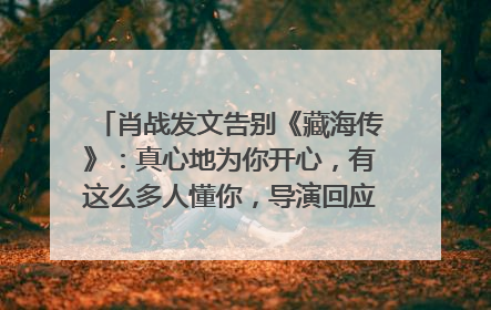 肖战发文告别《藏海传》：真心地为你开心，有这么多人懂你，导演回应“是否有第二季”