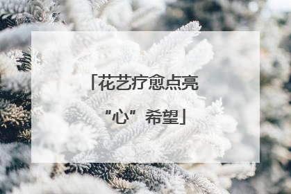 花艺疗愈点亮“心”希望