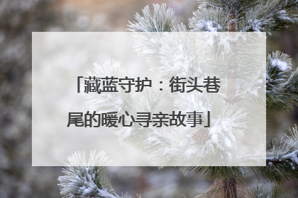 藏蓝守护：街头巷尾的暖心寻亲故事