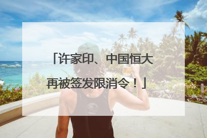 许家印、中国恒大再被签发限消令！