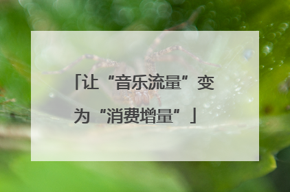 让“音乐流量”变为“消费增量”