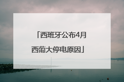 西班牙公布4月西葡大停电原因