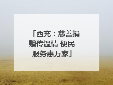 西充：慈善捐赠传温情 便民服务惠万家