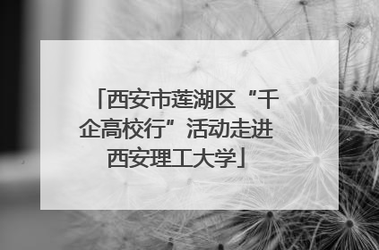 西安市莲湖区“千企高校行”活动走进西安理工大学