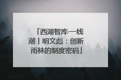 西湖智库·一线潮丨明文彪：创新雨林的制度密码