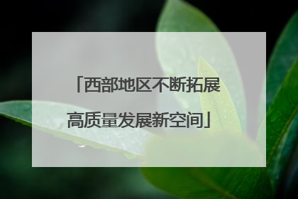 西部地区不断拓展高质量发展新空间