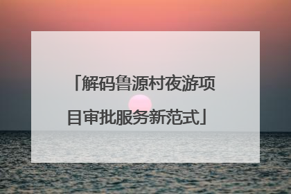 解码鲁源村夜游项目审批服务新范式