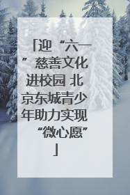 迎“六一”慈善文化进校园 北京东城青少年助力实现“微心愿”