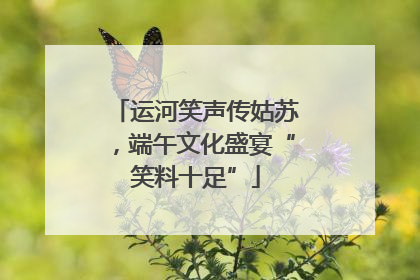 运河笑声传姑苏，端午文化盛宴“笑料十足”