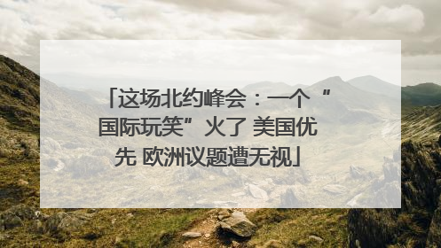 这场北约峰会：一个“国际玩笑”火了 美国优先 欧洲议题遭无视