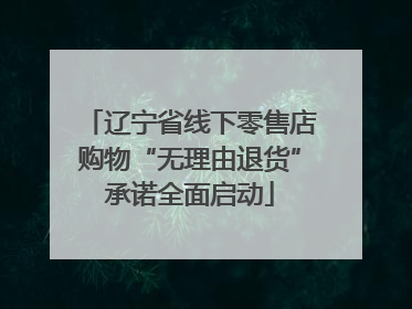 辽宁省线下零售店购物“无理由退货”承诺全面启动