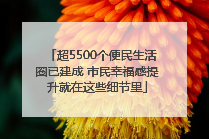超5500个便民生活圈已建成 市民幸福感提升就在这些细节里