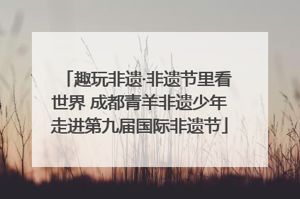 趣玩非遗·非遗节里看世界 成都青羊非遗少年走进第九届国际非遗节