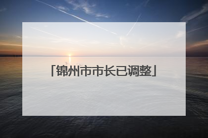 锦州市市长已调整