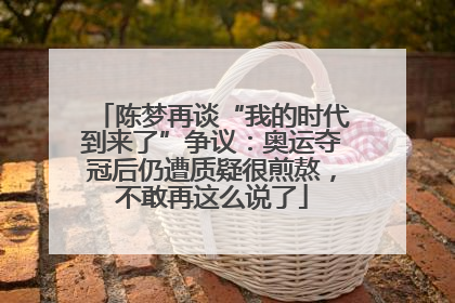 陈梦再谈“我的时代到来了”争议：奥运夺冠后仍遭质疑很煎熬，不敢再这么说了