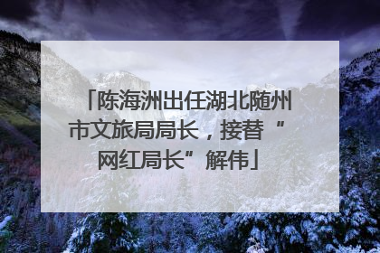 陈海洲出任湖北随州市文旅局局长，接替“网红局长”解伟