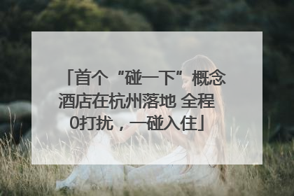 首个“碰一下”概念酒店在杭州落地 全程0打扰，一碰入住