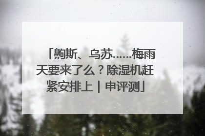 齁斯、乌苏……梅雨天要来了么？除湿机赶紧安排上｜申评测