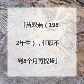 黄双燕（1982年生），任职不到8个月再提拔