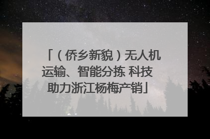 （侨乡新貌）无人机运输、智能分拣 科技助力浙江杨梅产销