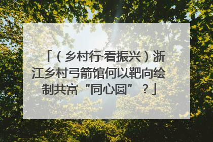（乡村行·看振兴）浙江乡村弓箭馆何以靶向绘制共富“同心圆”？