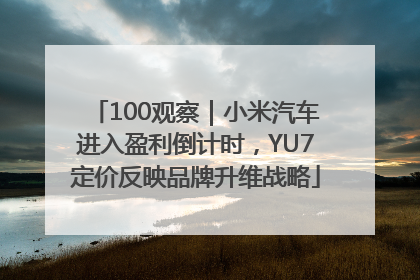 100观察｜小米汽车进入盈利倒计时，YU7定价反映品牌升维战略