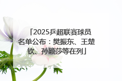 2025乒超联赛球员名单公布：樊振东、王楚钦、孙颖莎等在列
