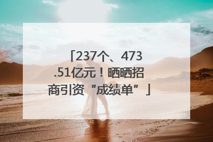 237个、473.51亿元！晒晒招商引资“成绩单”