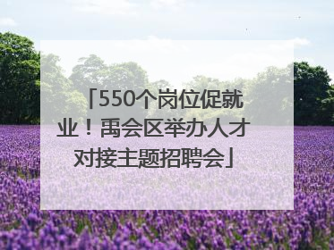 550个岗位促就业！禹会区举办人才对接主题招聘会