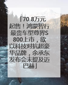 70.8万元起售!鸿蒙智行最贵车型尊界S800上市,欲以科技对抗超豪华品牌,余承东发布会未提及迈巴赫
